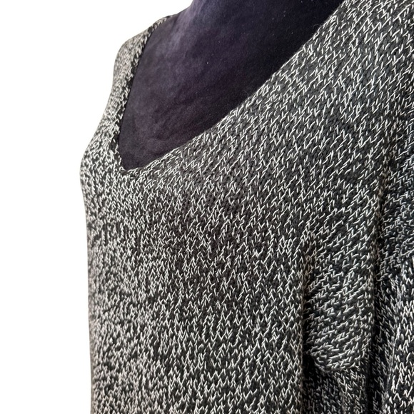 Cupcake Clothing | Black & White V-Neck Sweater with Brown Elbow Patches | Sz L - Picture 2 of 6